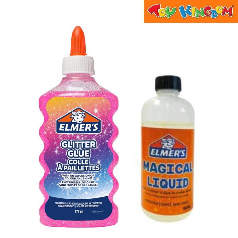 Elmer's Glitter Glue & Magical Liquid Pink Belt Pack Slime Time