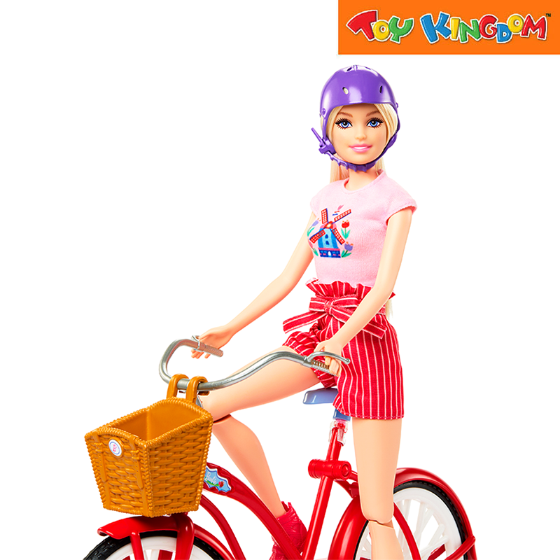 Barbie Pink Passport Doll & Bike Playset