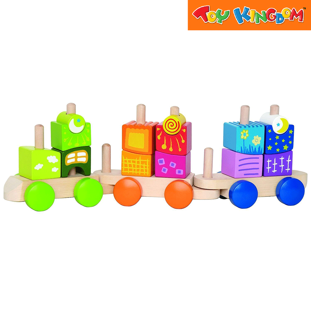 Hape Fantasia Wooden Blocks Train Toy Kingdom