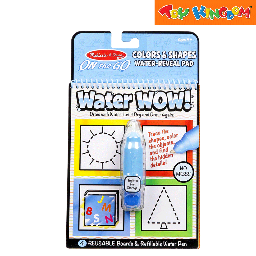 Melissa & Doug Water Wow! Malblock – Farben & Formen, Mit Wassermaler Und Wiederverwendbaren Seiten
