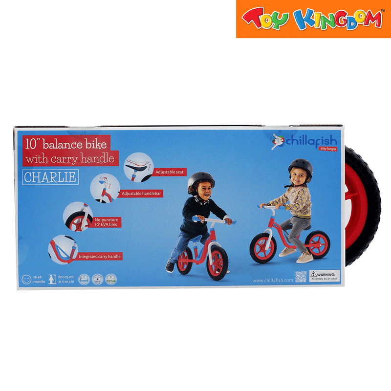 Chillafish Charlie Red 10 inch Balance Bike with Carry Handle