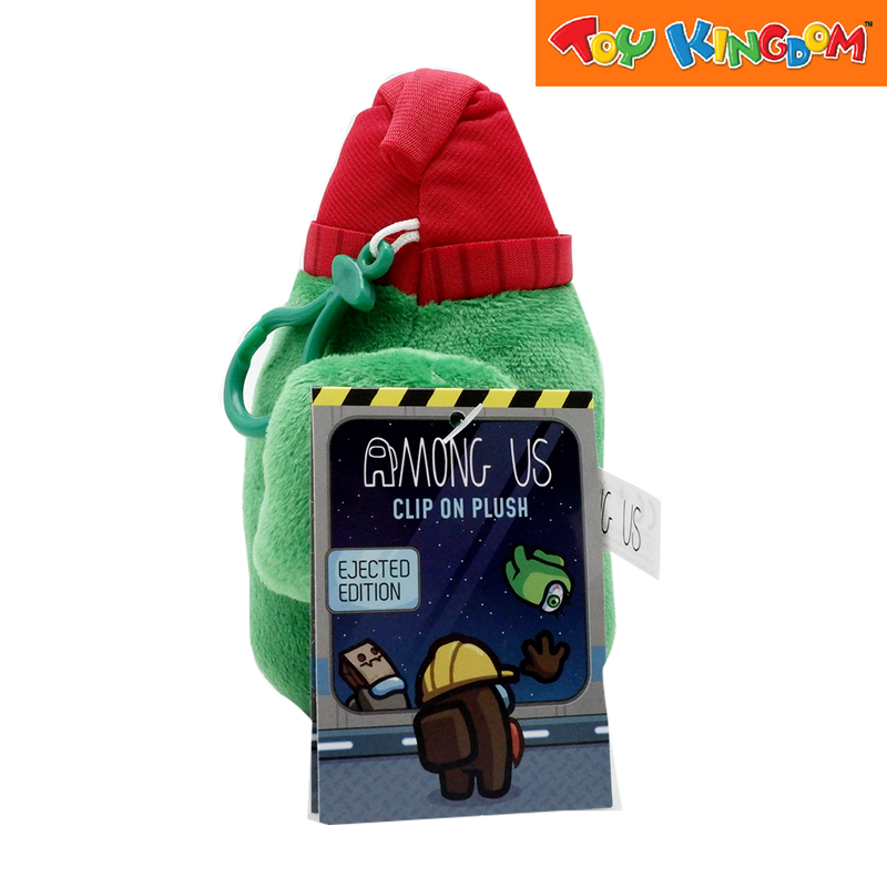 Among Us Clip On Plush Green with Red Stuffed Toy