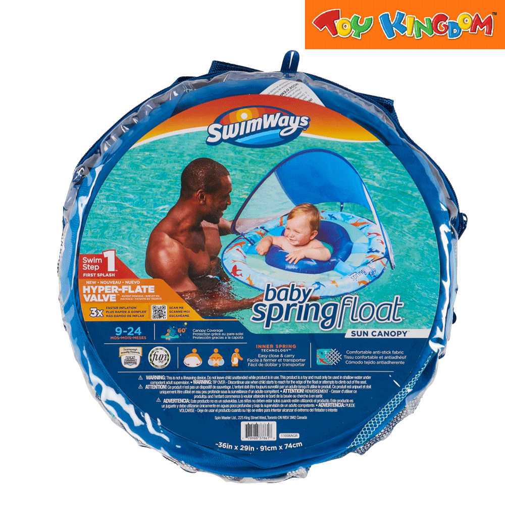 SwimWays Shark Baby Spring Float with Canopy Toy Kingdom