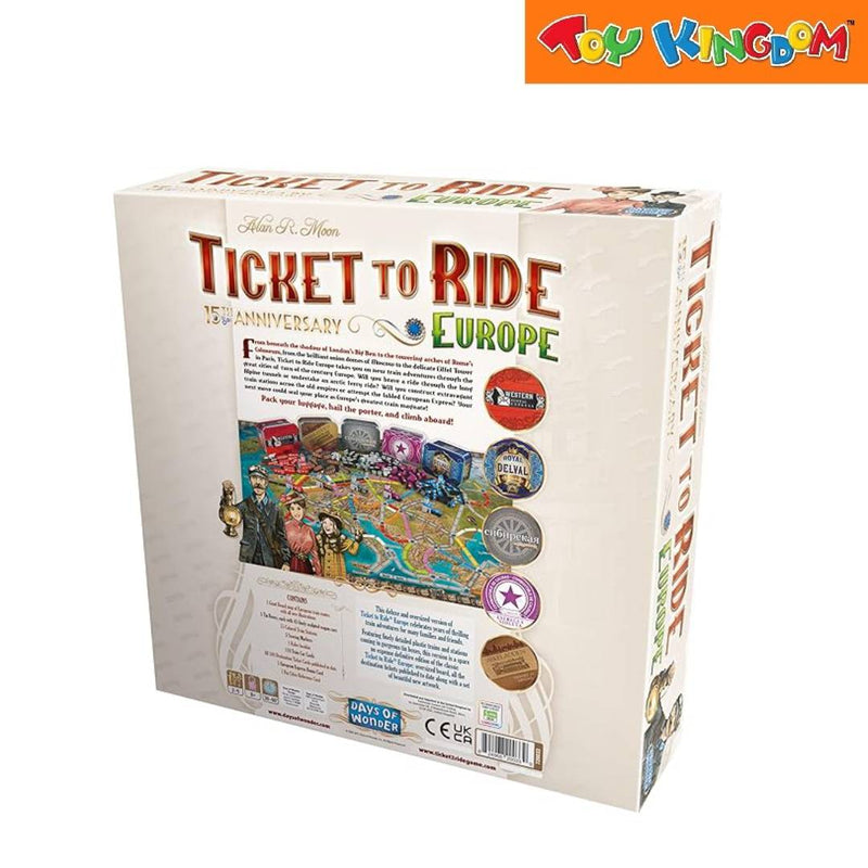 Asmodee Days of Wonder Ticket to Ride Europe 15th Anniversary Edition