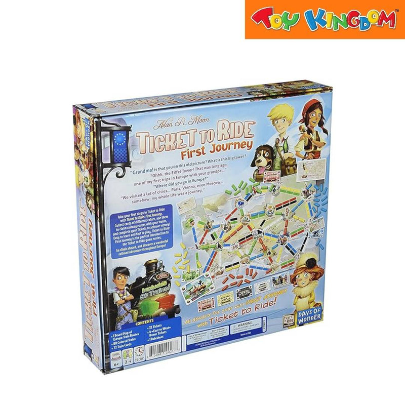 Asmodee Days of Wonder Ticket to Ride First Journey Europe