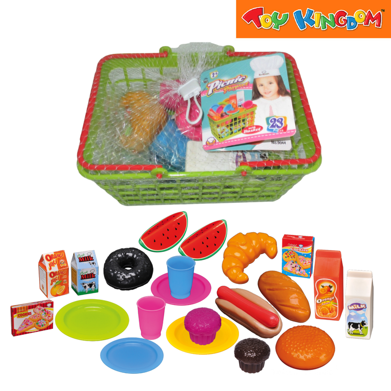 Assorted Picnic 23pcs With Basket Playset