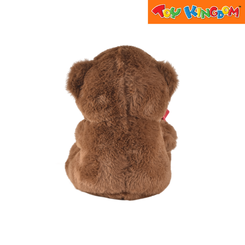 Bear With Rose Dark Brown 10 inch Stuffed Toy