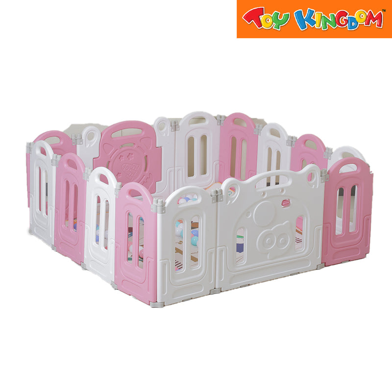 Pink Foldable Play Center Yard with Mat