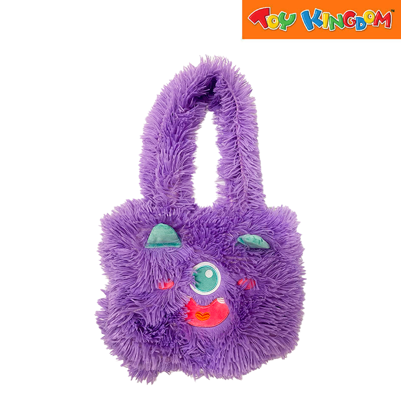 Fluffy Monster Bag Purple 12.5 inch Plush