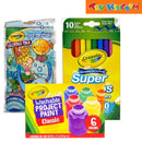 Crayola Mer Creatures Coloring Pack + 10 Super Tips Washable Markers + 6 Colors Washable Paint