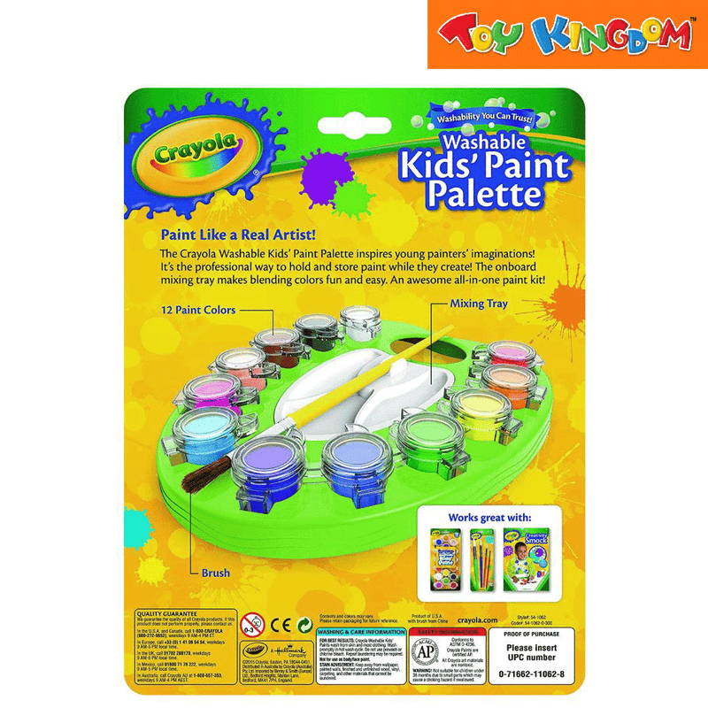 Crayola Washable Kids Paint Palette Arts & Crafts Coloring Set