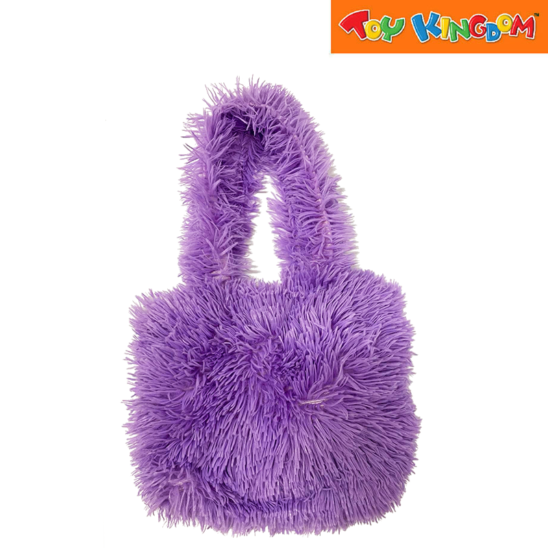 Fluffy Monster Bag Purple 12.5 inch Plush