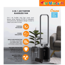 Crane 2-in-1 Air Purifier Bladeless Fan