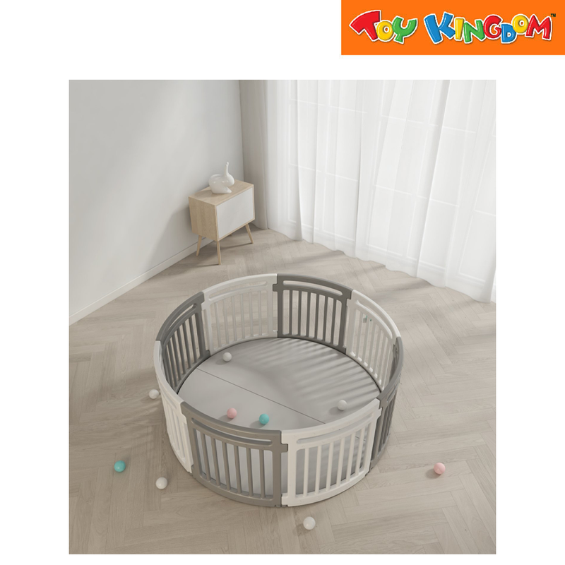 Circular Playpen Gray and White