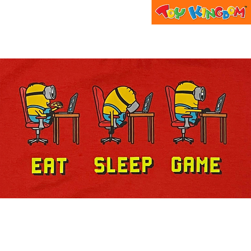 Minions Eat Sleep Game Red T-Shirt
