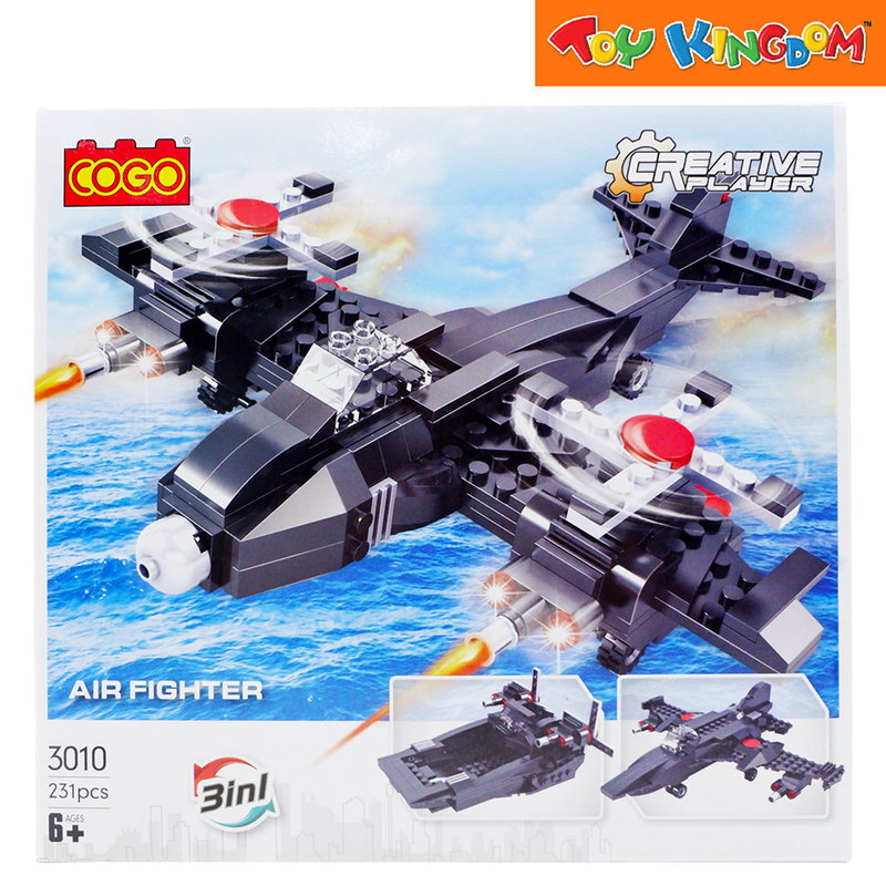Cogo 3010 Creative Player Air Fighter 231 pcs 3-in-1 Building Blocks