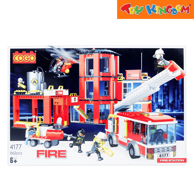 Cogo 4177 Fire Station 862 pcs Building Blocks Toy Kingdom