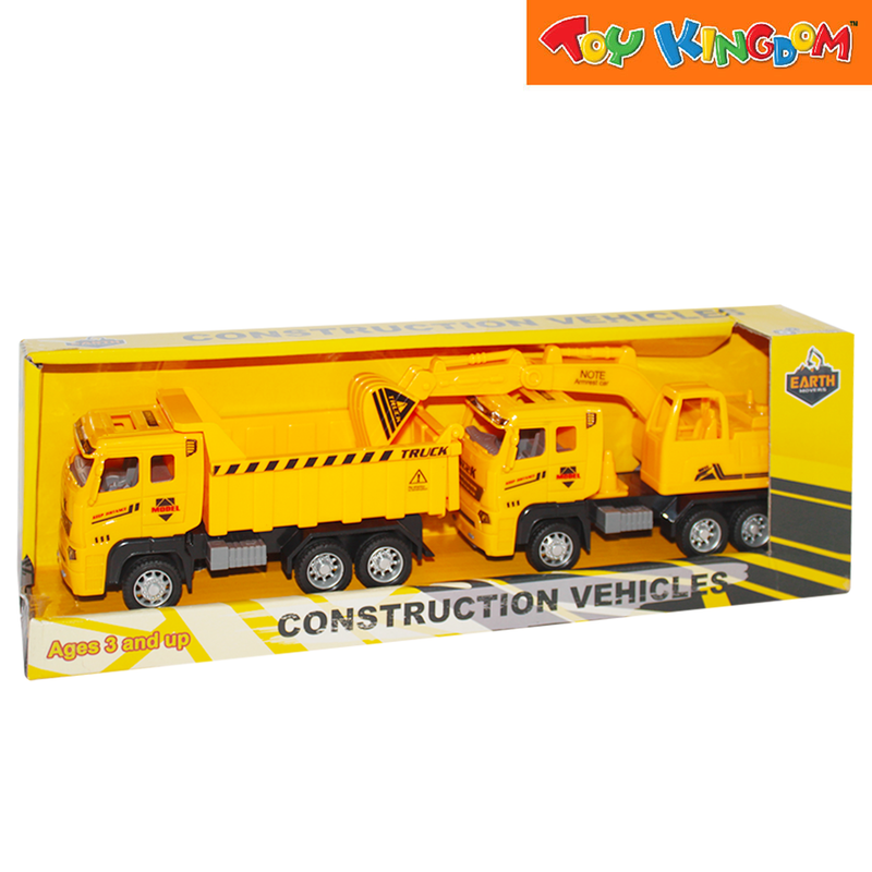 Earth Movers Dump Truck & Excavator Construction Vehicles
