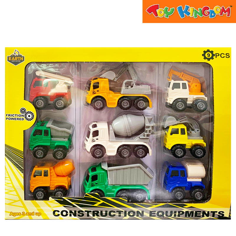 Earth Movers Multicolored 9 Pack Construction Vehicles