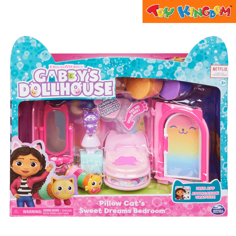 Gabby's Dollhouse Pillow Cat's Sweet Dreams Bedroom Playset