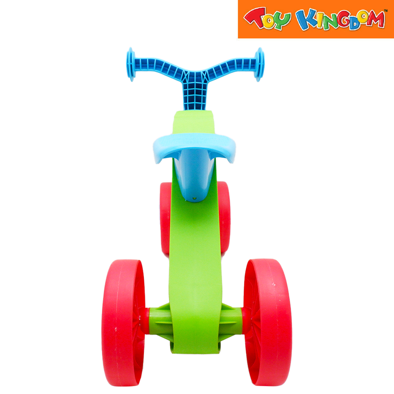 Chillafish ItsiBitsi 4-Wheel First Ride-On Blue and Green Balance Training Bike