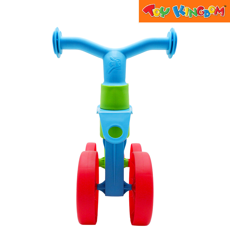 Chillafish ItsiBitsi 4-Wheel First Ride-On Blue and Green Balance Training Bike