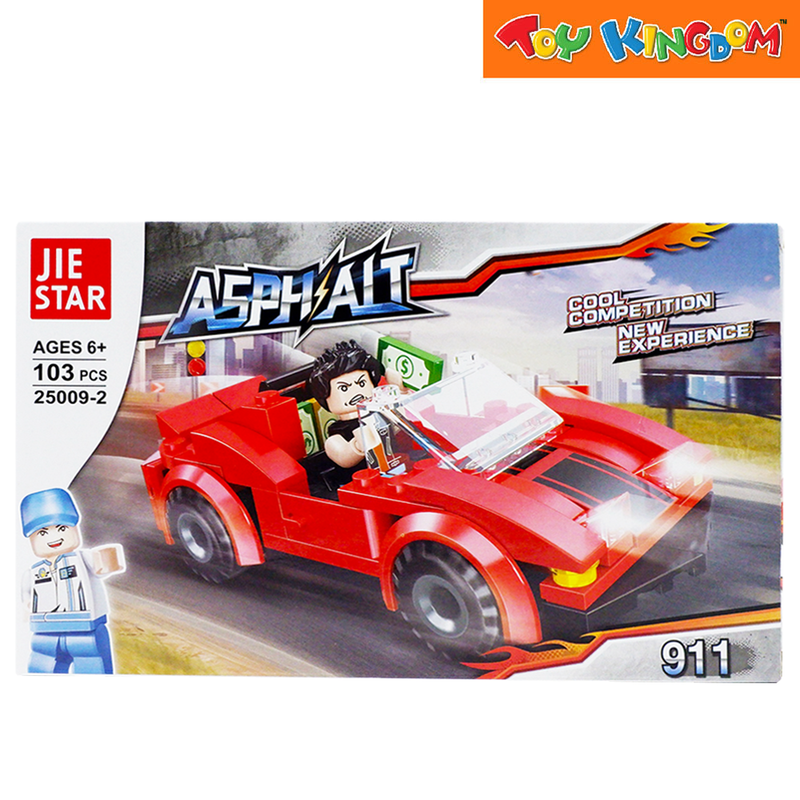 Jie Star Blocks Asphalt Red 103 pcs Building Set