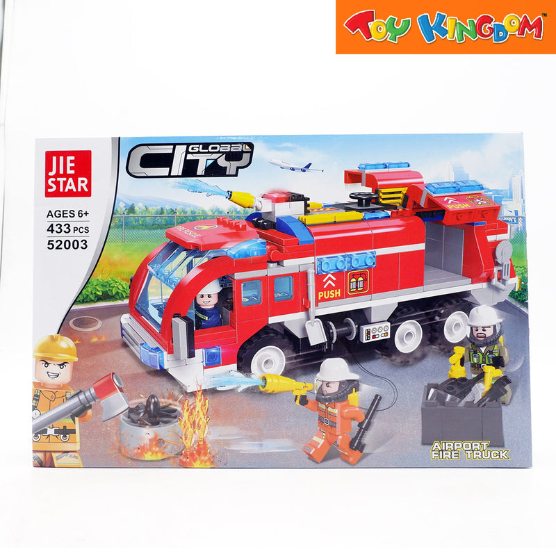 Jie Star Blocks Global City Airport Fire Truck 433 Pcs Building Blocks