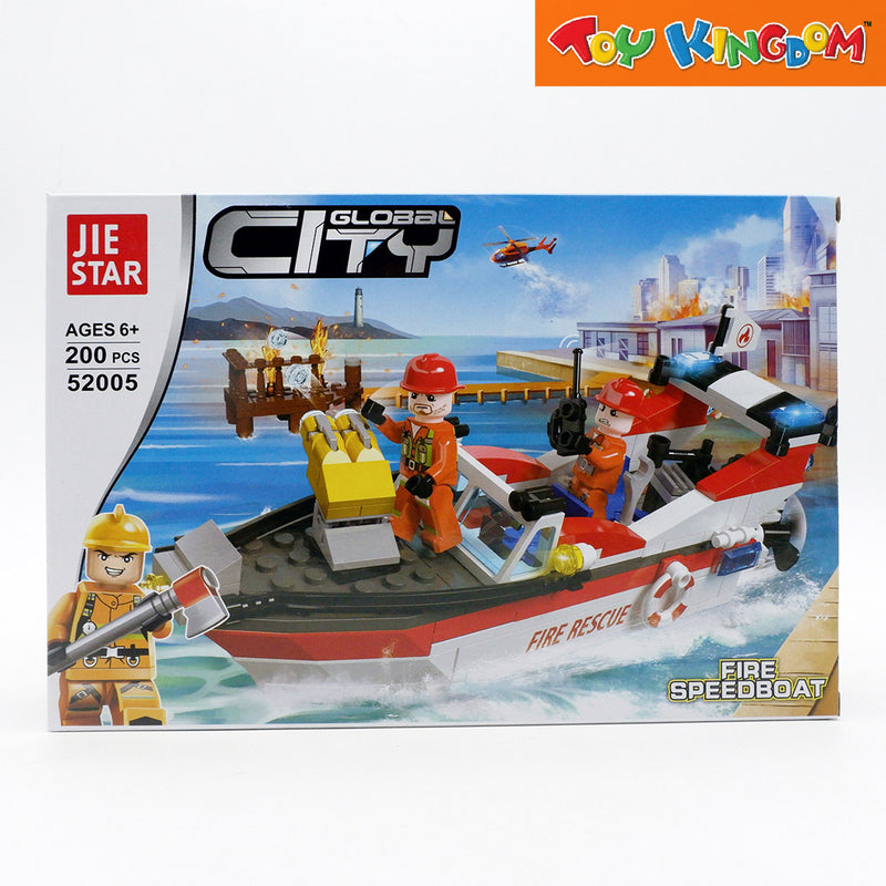 Jie Star Blocks Global City Fire Speed Boat 200 Pcs Building Blocks