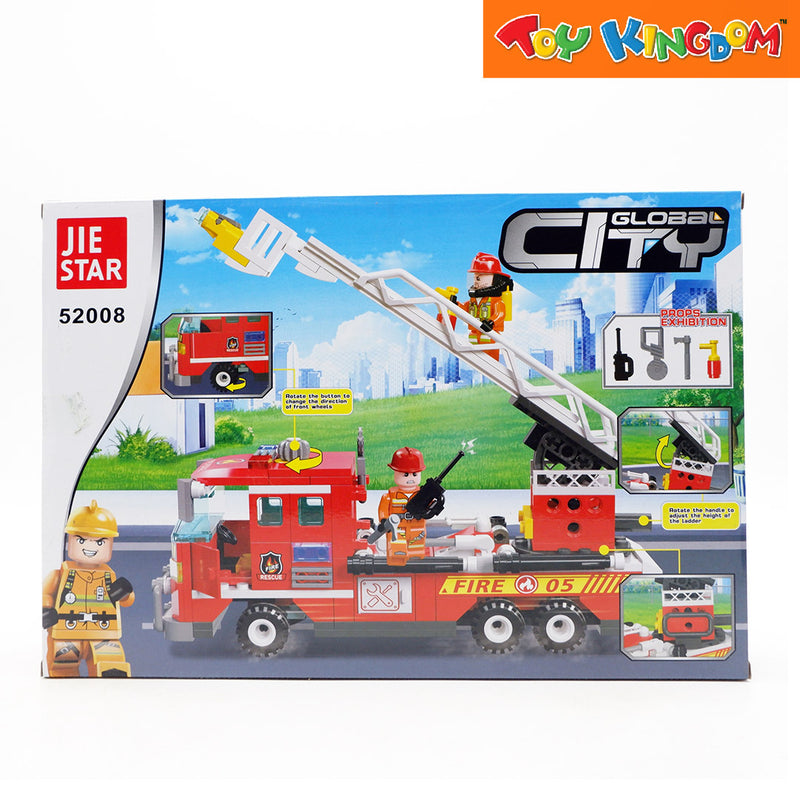 Jie Star Blocks Global City Fire Ladder Truck 322 Pcs Building Blocks