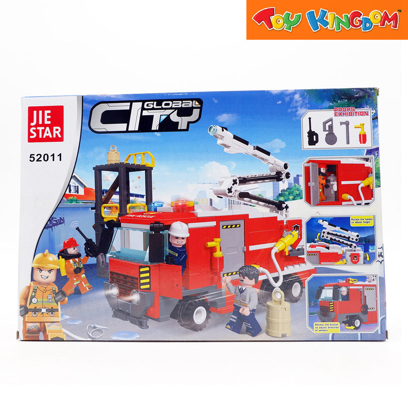 Jie Star Blocks Global City Elevating Fire Truck 349 Pcs Building Blocks