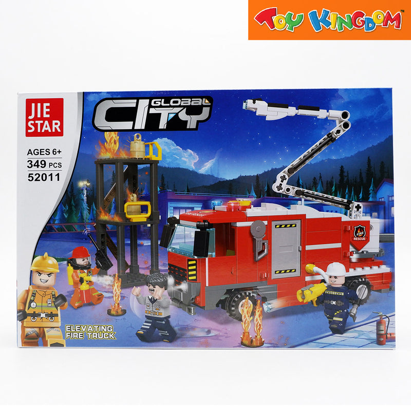 Jie Star Blocks Global City Elevating Fire Truck 349 Pcs Building Blocks