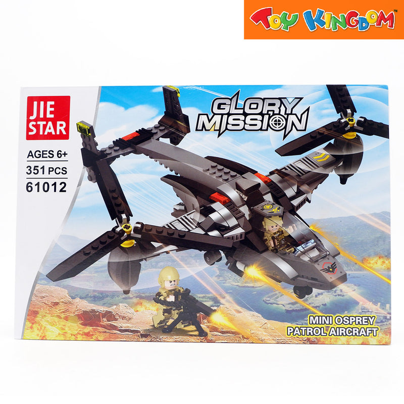 Jie Star Blocks Global Mission Mini Osprey Patrol Aircraft 351 Pcs Building Blocks