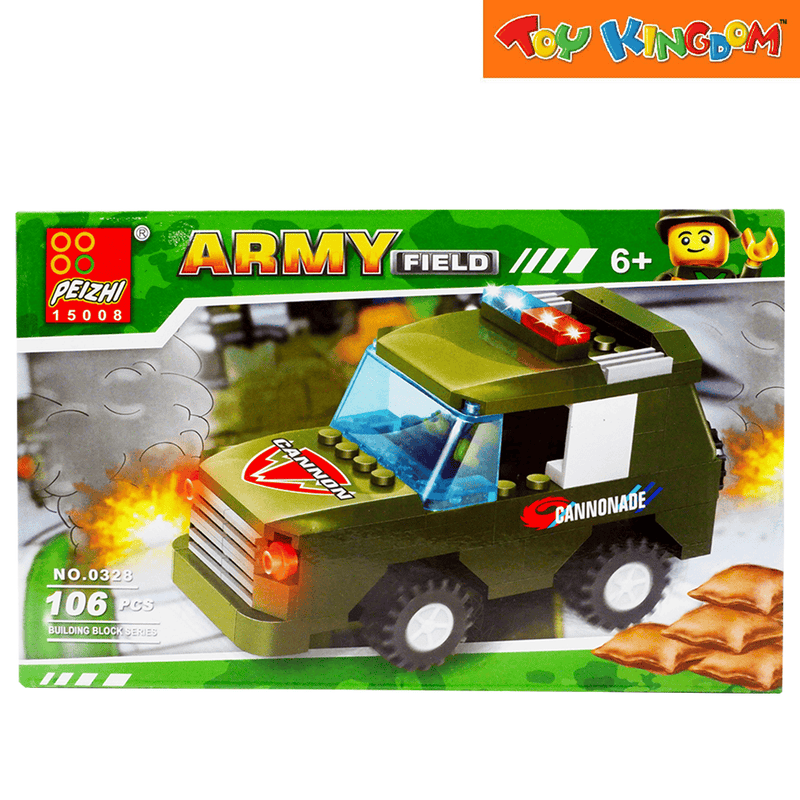 Peizhi Blocks Army Field Car 106 pcs Building Set