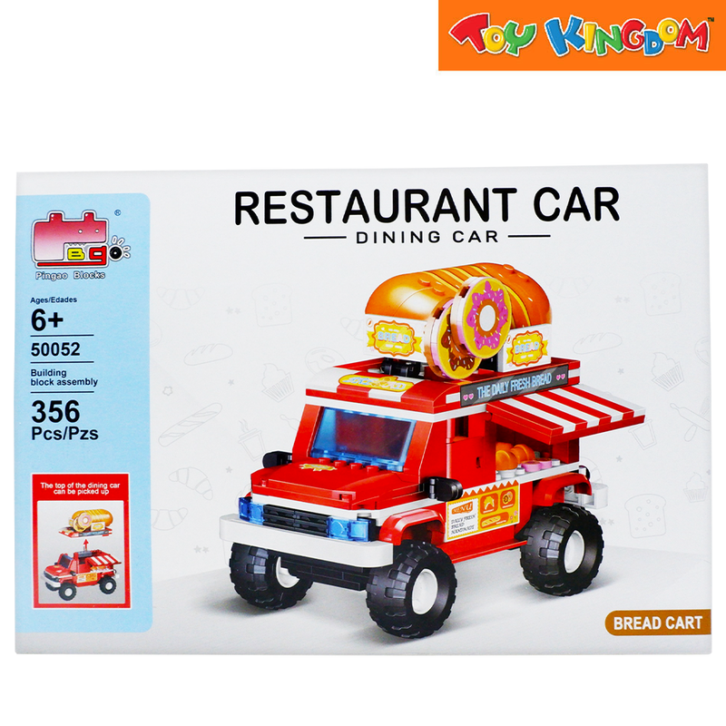Pingao Blocks Restaurant Car Bread Cart 356 pcs Building Set