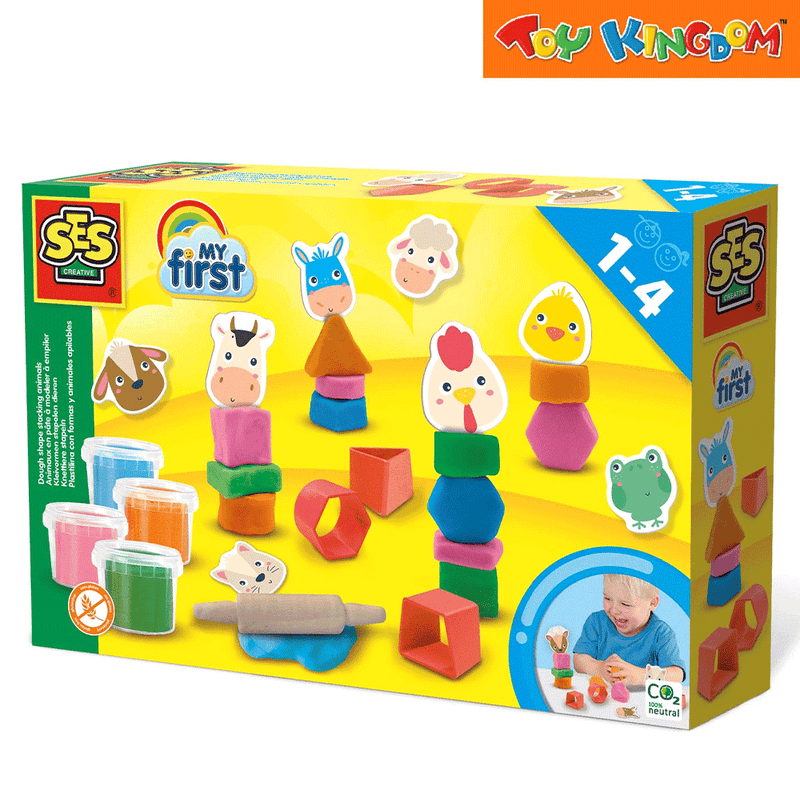 SES Creative My First Dough Shape Stacking Animals Playset