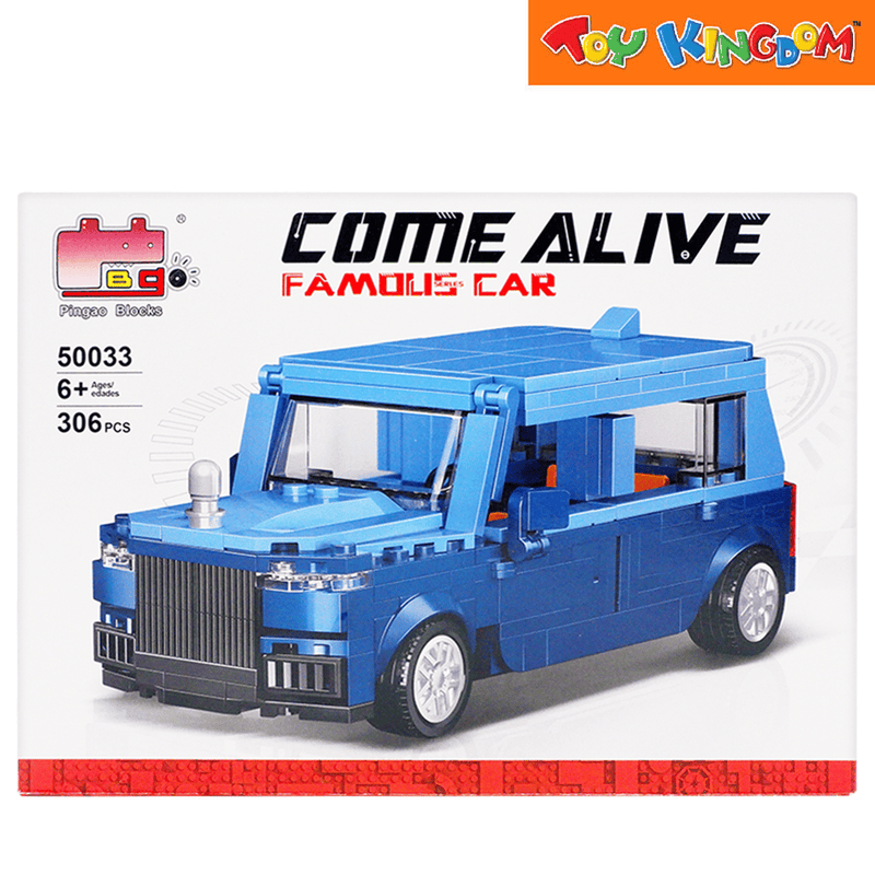 Pingao Blocks Come Alive Famous Car Blue 306 pcs Building Set