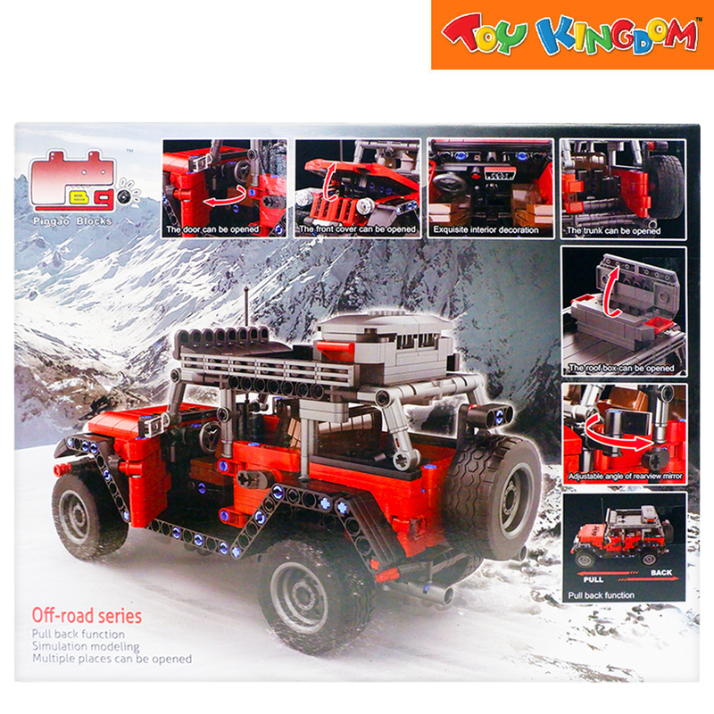 Pingao Blocks Come Alive Jeep Red 750 pcs Off-road Vehicle Building Set