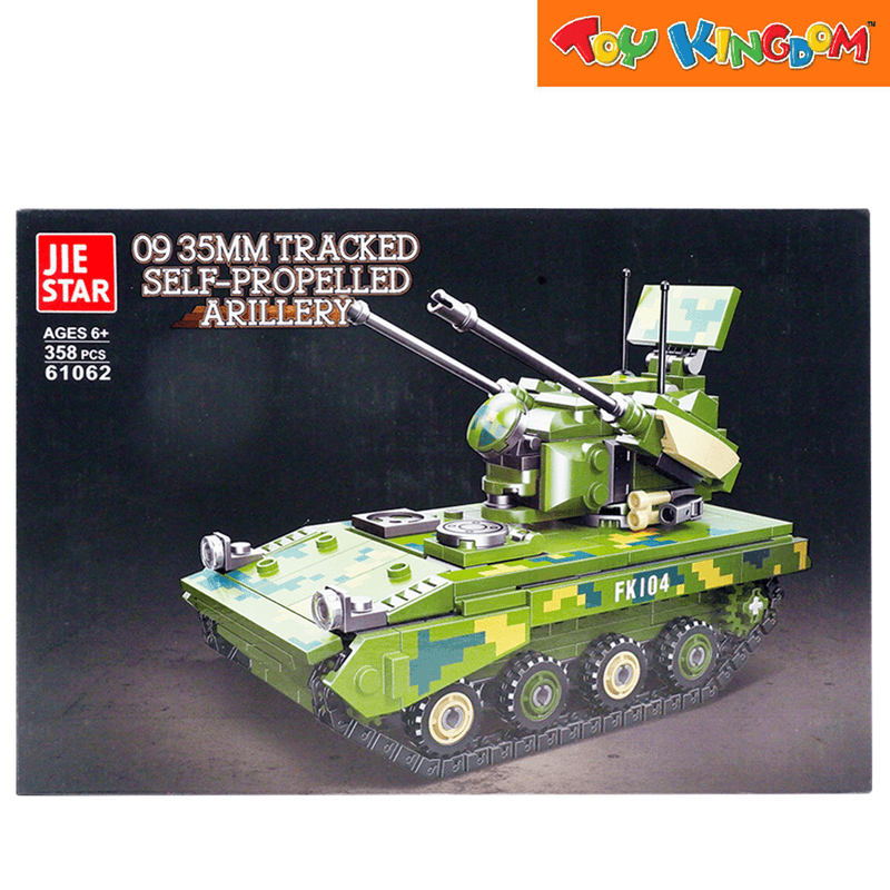 JieStar 09 35MM Tracked Self-Propelled Arillery 358 pcs Building Blocks