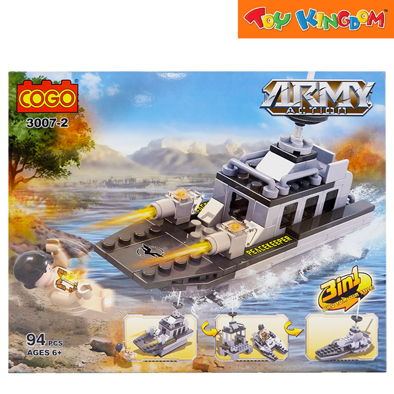 Cogo 3007 2 Army Action Boat 94 Pcs Blocks