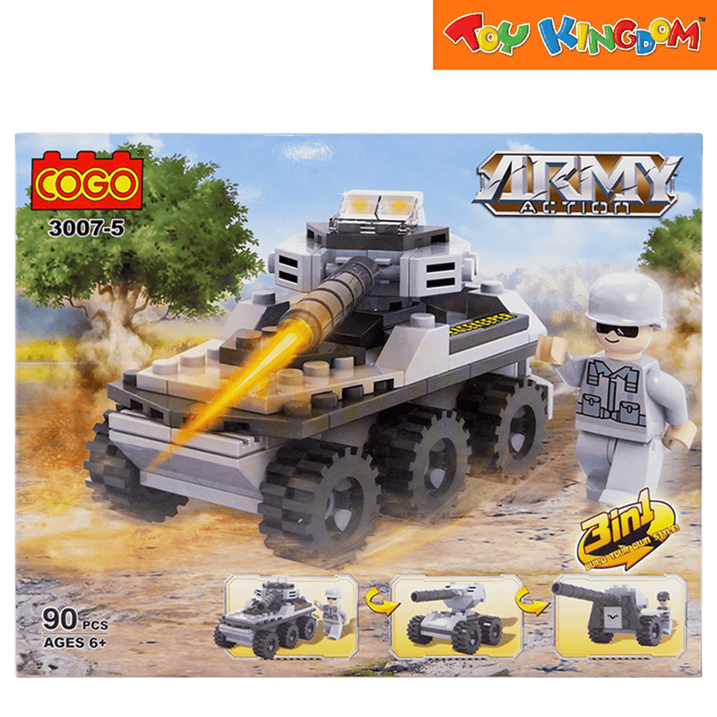 Cogo 3007 5 Army Action Tank 90 Pcs Blocks