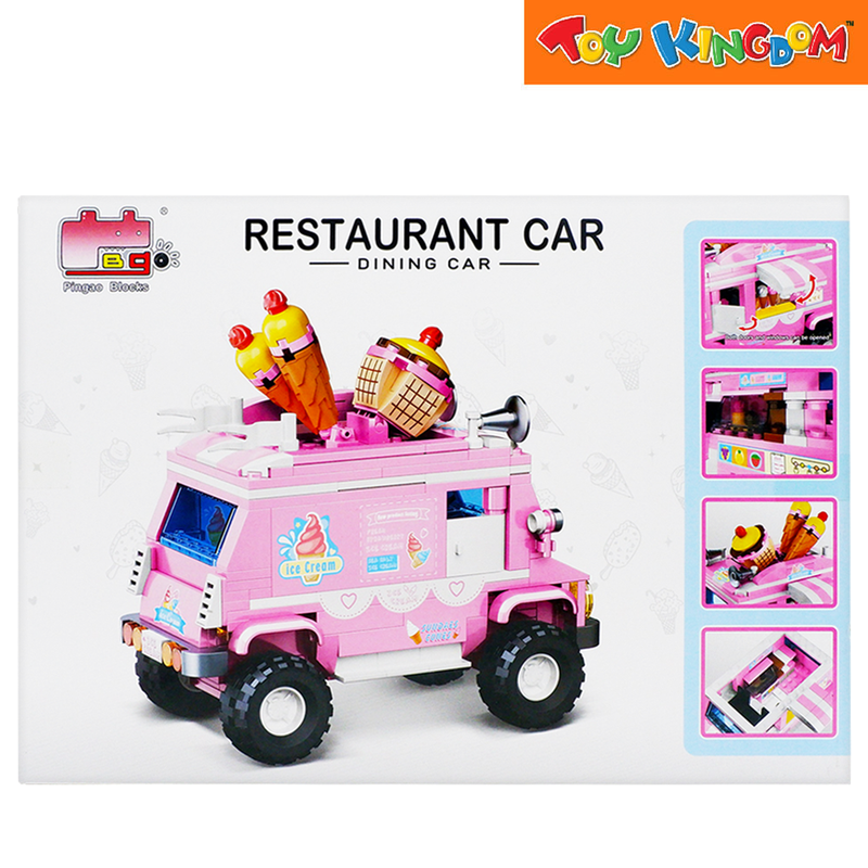 Pingao Blocks 50051 Restaurant Car Ice Cream Cart 373 Pcs Dining Car