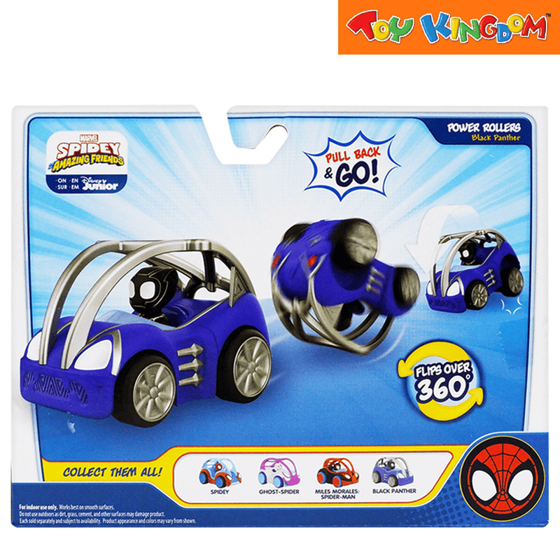 Disney Jr. Marvel Spidey and His Amazing Friends Black Panther Power Rollers Feature Vehicle