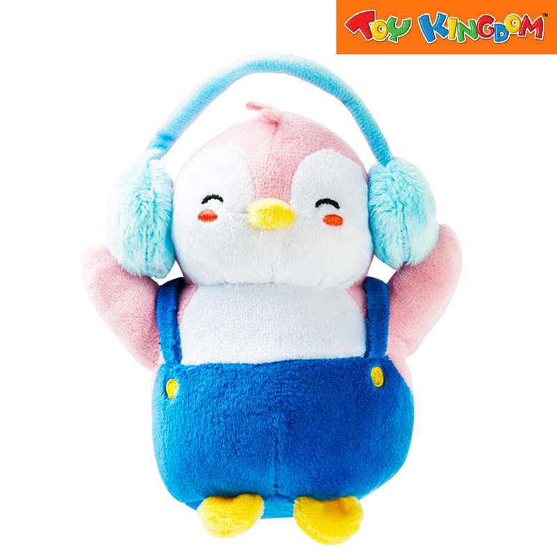 Pudgy Penguins Clip on Plush Penguin Blue Jumper with Headset