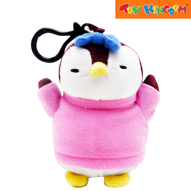 Pudgy Penguins Clip on Plush Penguin with Blue Ribbon