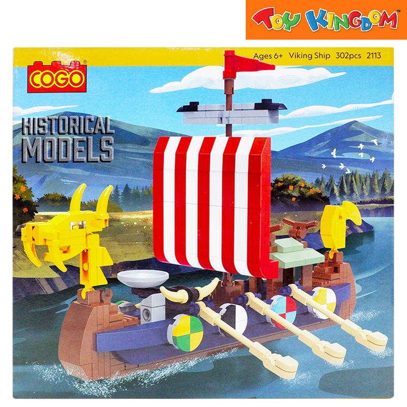 Cogo 2113 Historical Models Viking Ship 302 Pcs Blocks