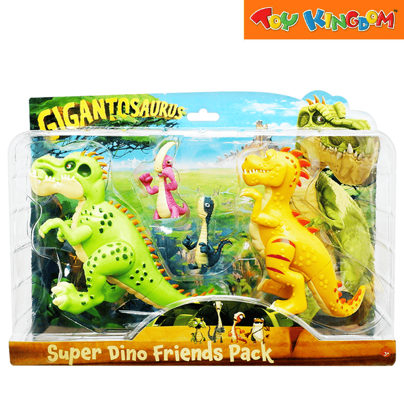 United Smile Giganto Deluxe Scene 4 Pack Super Dino Friends Pack 2 Inch Action Figures