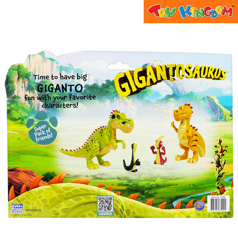 United Smile Giganto Deluxe Scene 4 Pack Super Dino Friends Pack 2 Inch Action Figures