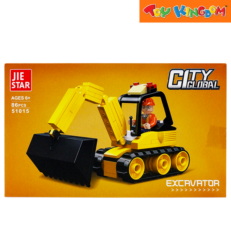Jie Star 51015 Global City Excavator 86 Pcs Blocks