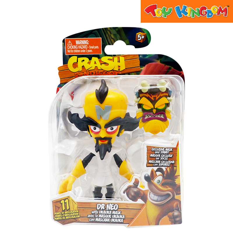 Crash Bandicoot Dr Neo with Ukauka Mask 4.5 inch Figure